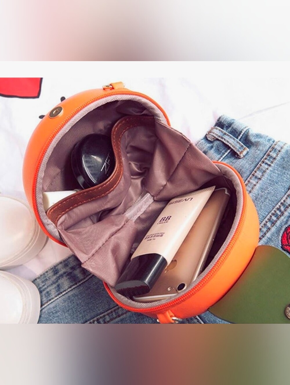 Milata Novelty Orange Shaped Crossbody Clutch Purse - Picture 3 of 11